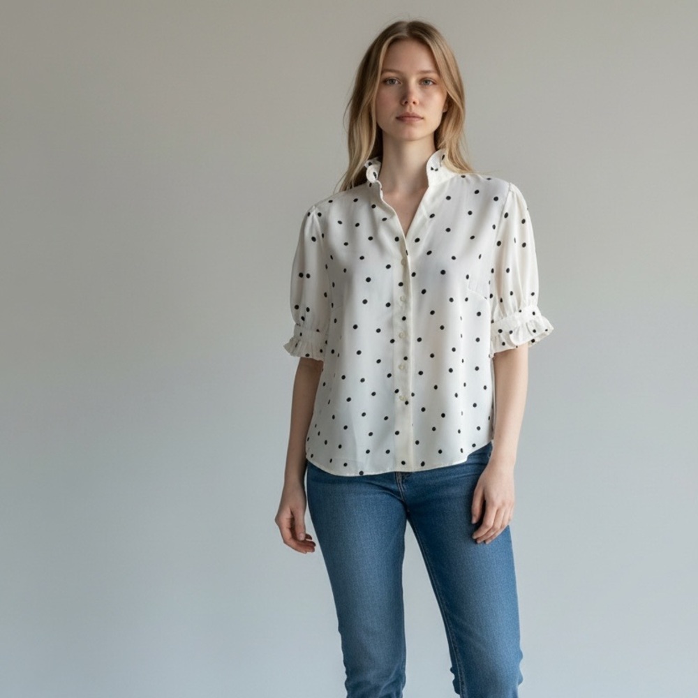 Ann Taylor Polka Dots Blouse